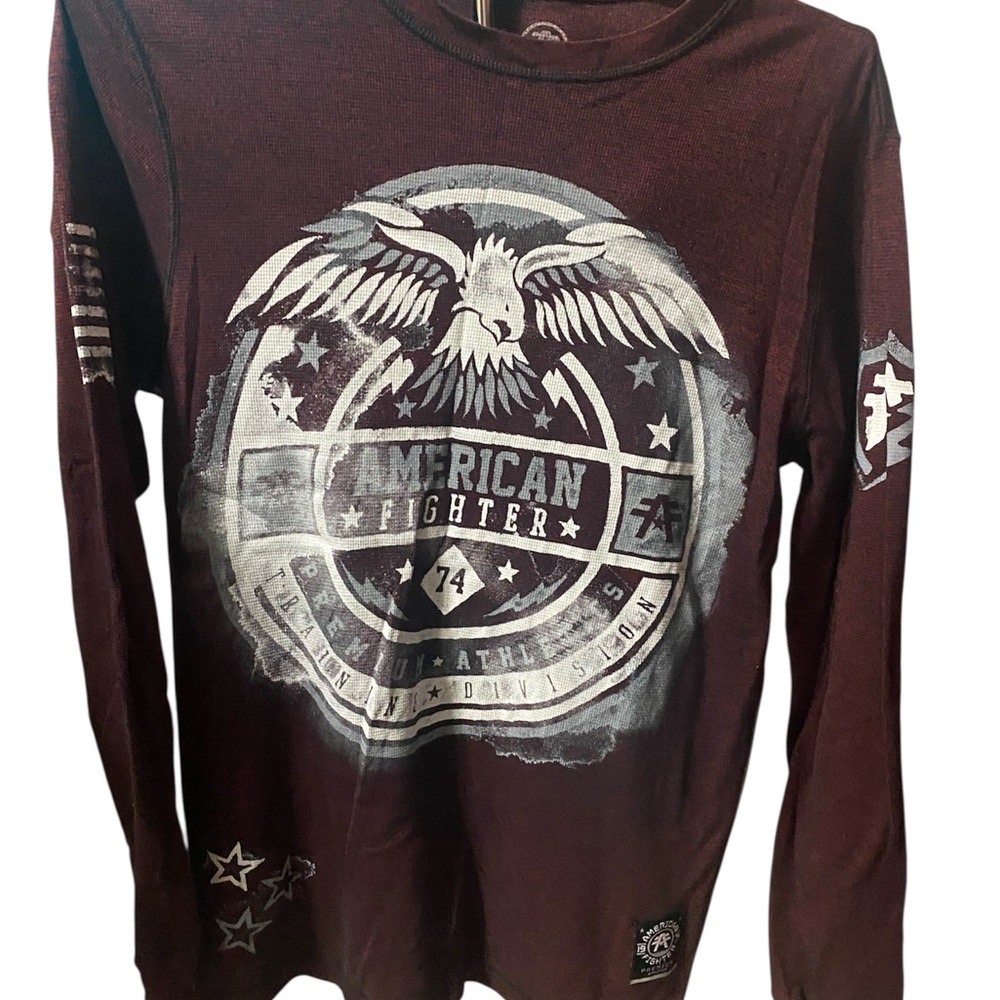 American Fighter Burgundy Graphic Tee